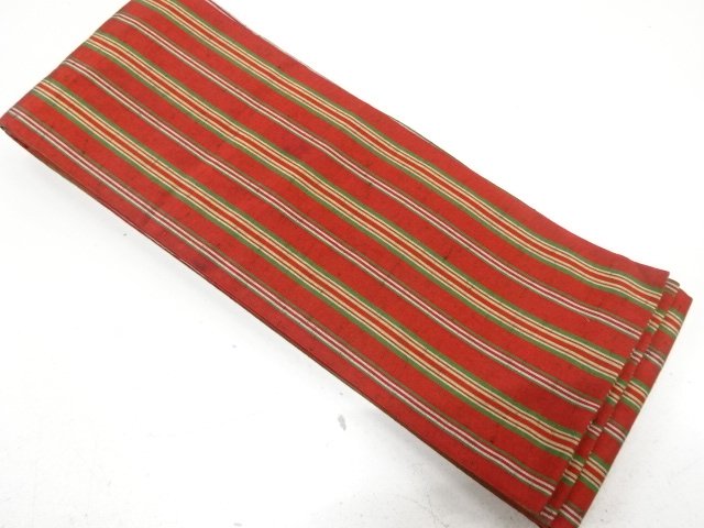JAPANESE KIMONO / HANHABA OBI / TSUMUGI / WOVEN STRIPE